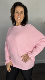 Trui Wendy met ruche Roze