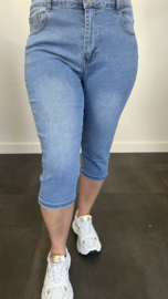 Capri stretch jeans met omslag