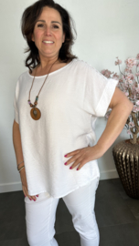 Shirt Nora kant +ketting Wit
