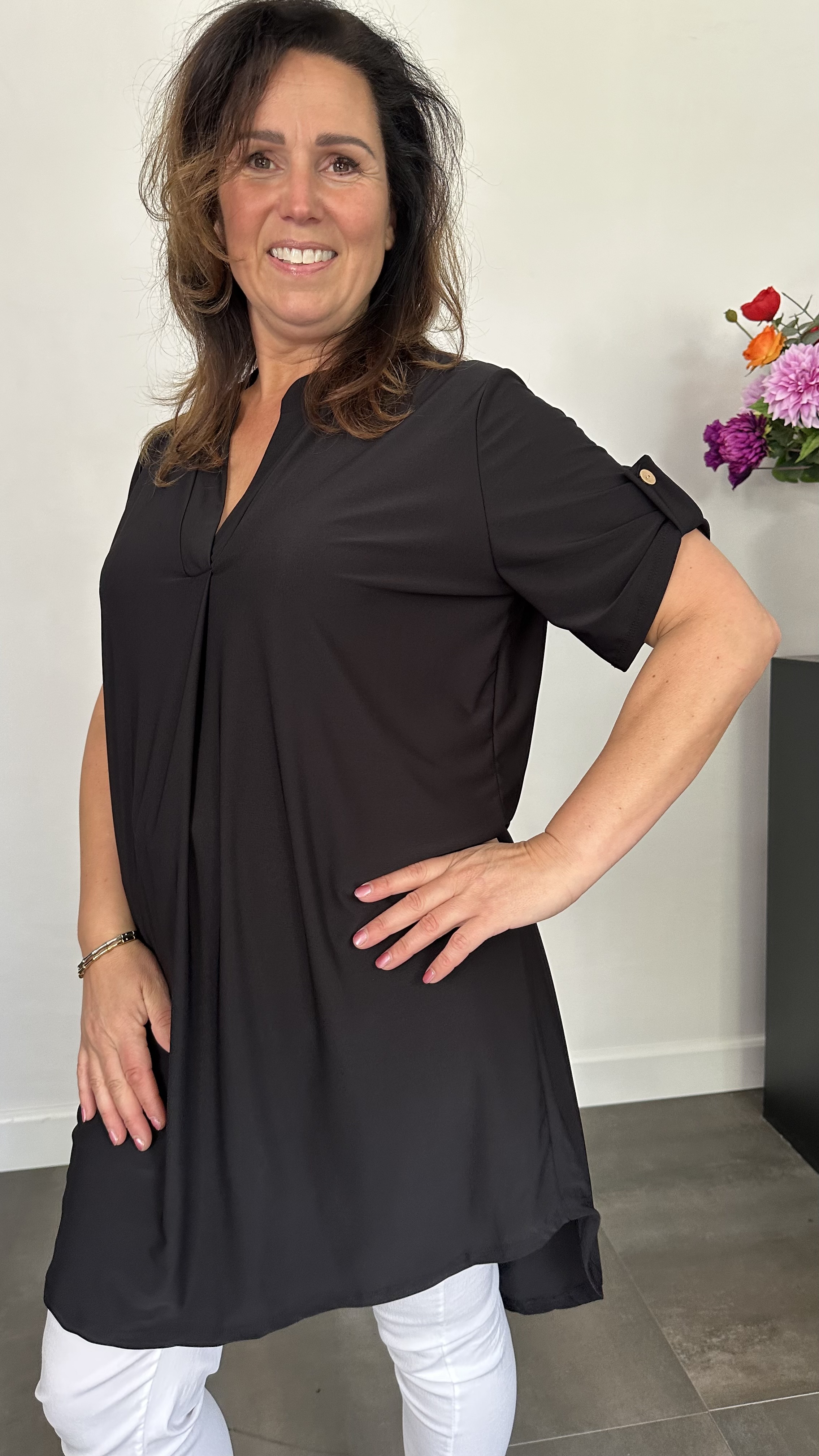 Tuniek liz korte mouw zwart
