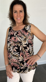 Ballon top old leaves zwart