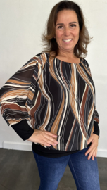 Blouse met boord Tess zwart