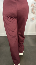 Palazzo broek Mirjam met siernaad Bordeaux