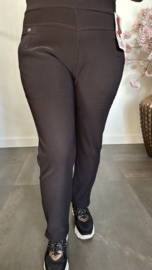 Tregging met fleece gevoerd en glitter detail Choco