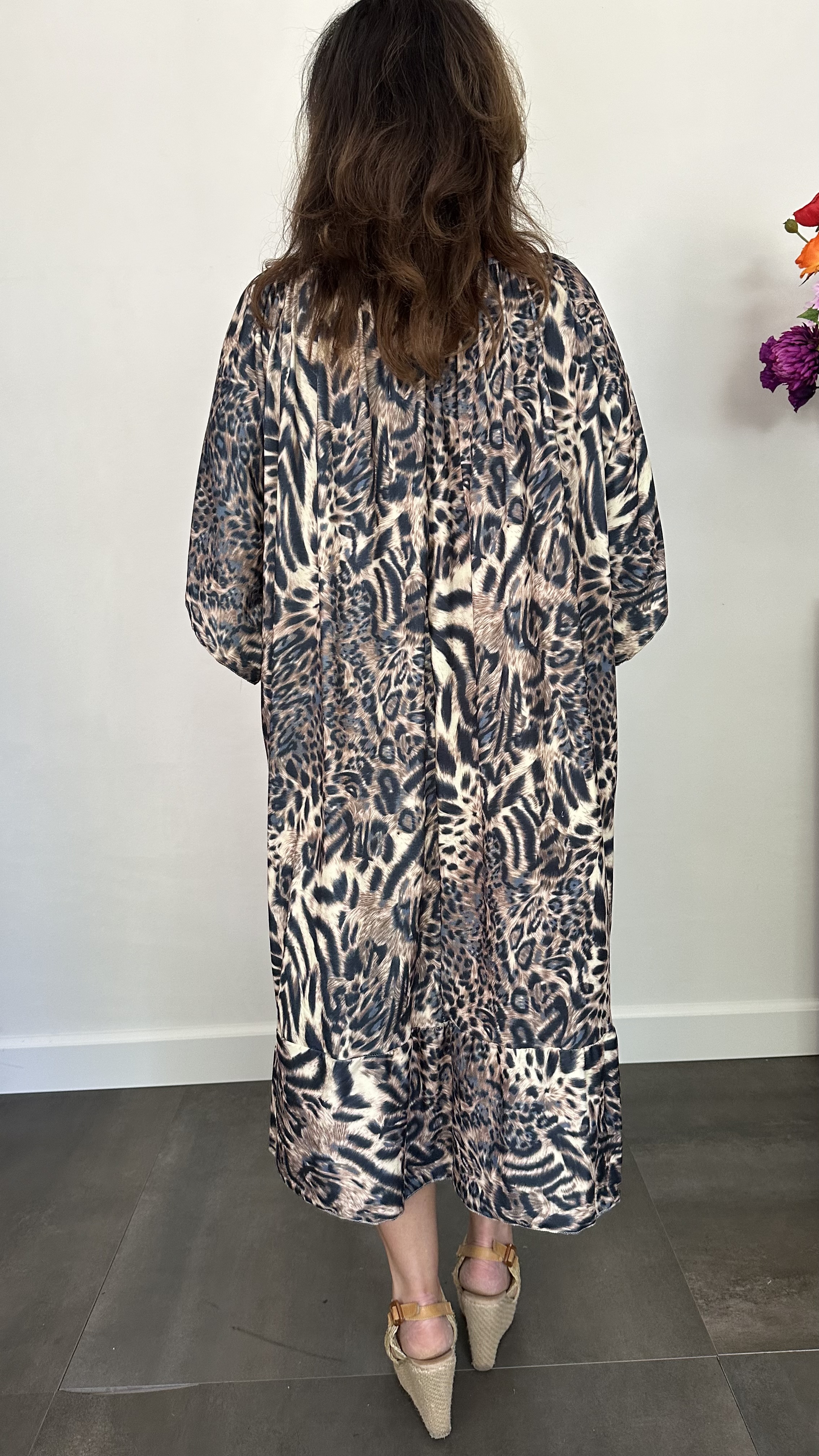Jurk Aletta soft panter tijger +SIZE