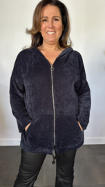 Baby rib vest met rits & capuchon +Size marine