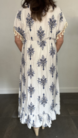 Maxi jurk Livia met elasiek marine