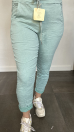 Comfy joggjeans zeegroen +SIZE