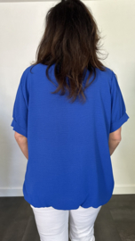 Top Maya korte mouw +SIZE kobalt
