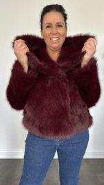 Kort bontjasje bordeaux (fake fur)