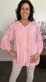 Blouse met kant Lilly Roze