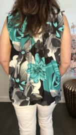 Ballon top Gebloemd mint