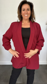 Blazer Marjan met gesmokte mouw bordeaux
