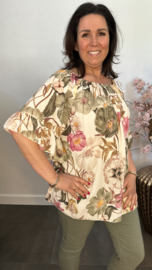 Blouse Fleur gebloemd Army