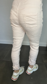 Joggjeans jacquard Nova ecru/ roze