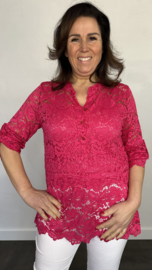 Kanten blouse Kyra 2-delig fuchsia