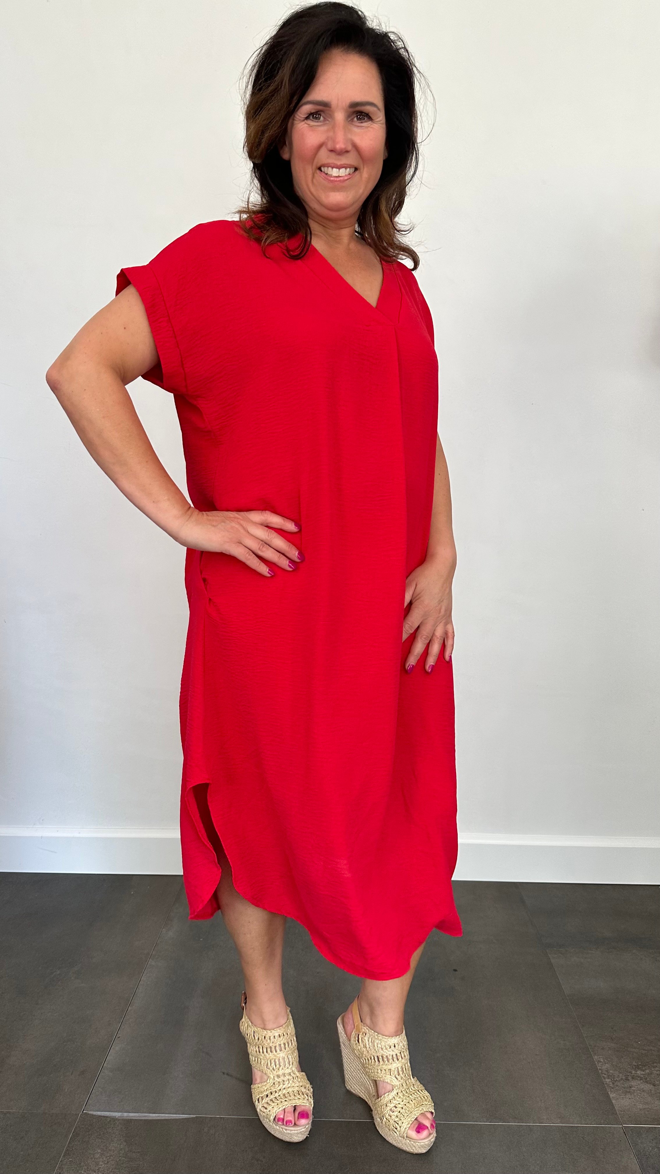 Jurk Maya +Size rood