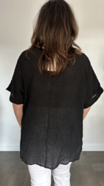Shirt Lucy met ketting +Size zwart