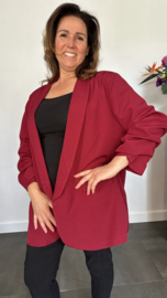 Blazer Marjan met gesmokte mouw bordeaux