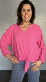Top met strik CREPE fuchsia