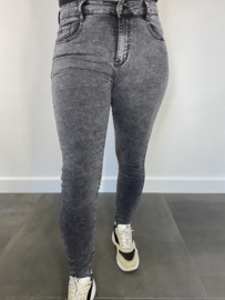 G-smack high waist/ stone washed jeans grijs SALE