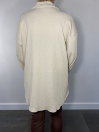 Crinkle blouse met knopen ecru