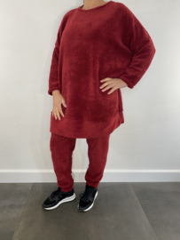 2-Delig fluffy pak bordeaux