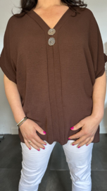 Shirt Kiki met knopen Choco