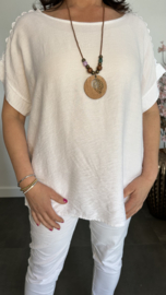 Shirt Nora kant +ketting Wit