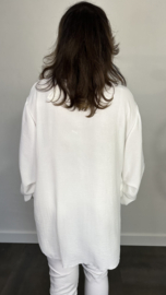 Lange top met gesmokte mouw +SIZE ecru