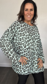 Tuniek baby rib panter +SIZE mint