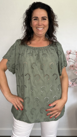 Broderie blouse Olivia Army