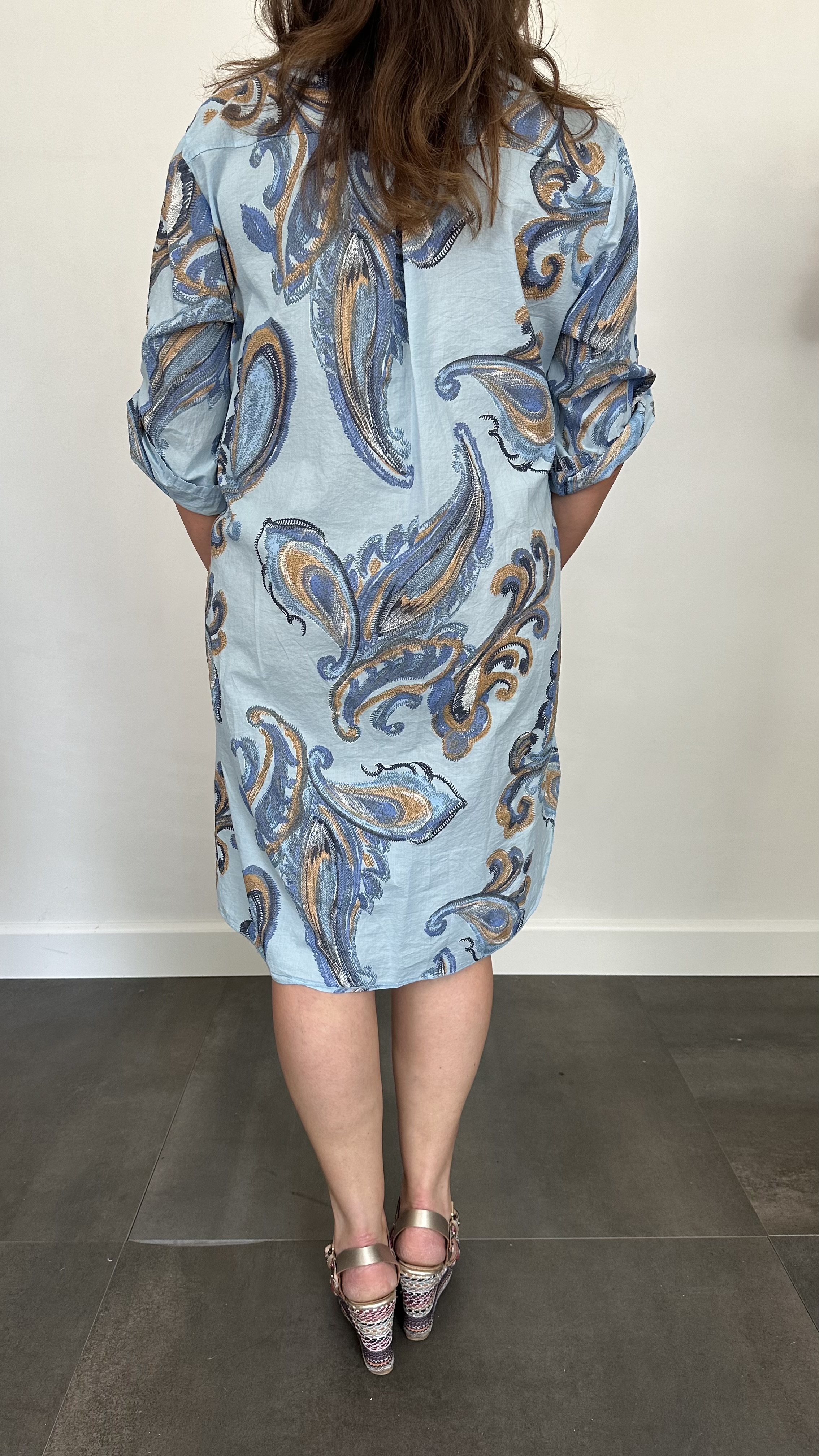 Blouse/jurk Sanne paisley licht blauw
