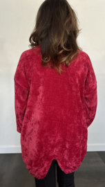 Tuniek baby rib met koord en ketting +SIZE wijnrood