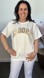 Sweatshirt J'adore panter/ bling Ecru
