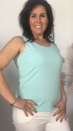 Hemd met brede schouderband ribbel Mint