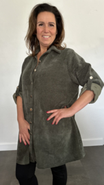 Velvet rib blouse army