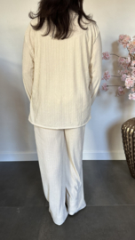 2-Delig comfy pak Sunny ribbel Beige/zand SALE