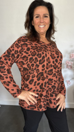 Trui Bibi panter Roestbruin