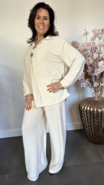 2-Delig comfy pak Sunny ribbel Beige/zand SALE