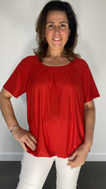 Ballon shirt travel met elastiek rood