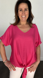 Top met gehaakt detail op de rug fuchsia