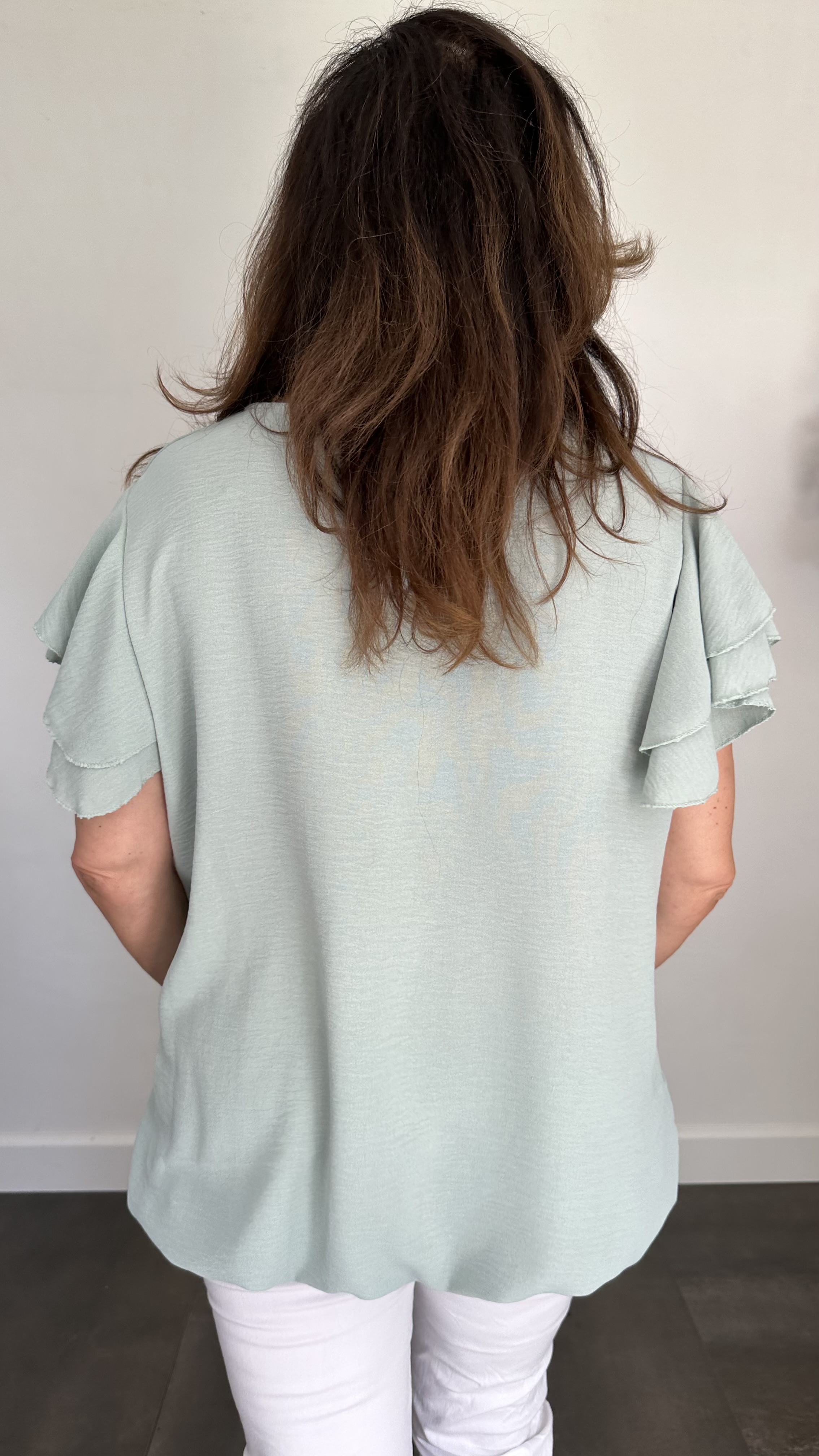 Shirt Celine met ketting +SIZE licht groen