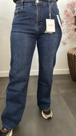 G-smack Wide leg stretch jeans Silver Sparkle