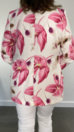 Gebloemd colbert fuchsia SALE