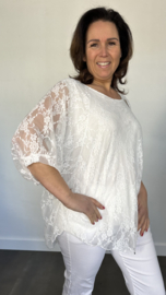 Kanten blouse charlotte +SIZE ecru