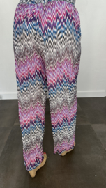 Plisse broek met wijde pijp ZIGZAG zwart SALE