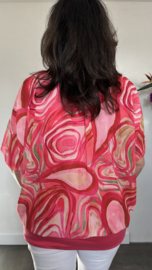 Blouse met boord Avalon pink