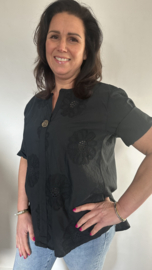 Geborduurde blouse Belle zwart
