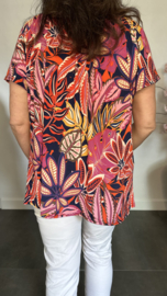 Shirt met koord travel New Leaves fuchsia